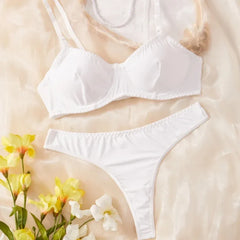 Ladies Smooth Comfortable Thin Underwear Women Nightwear Inner Solid