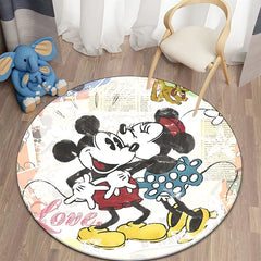 Minnie Mickey Mouse,beauty Cartoon HD Printed Round Carpet, Bedroom, Balcony