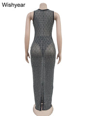 Evening Dresses: Rhinestones Wedding Evening Dresses Women‘s Mesh