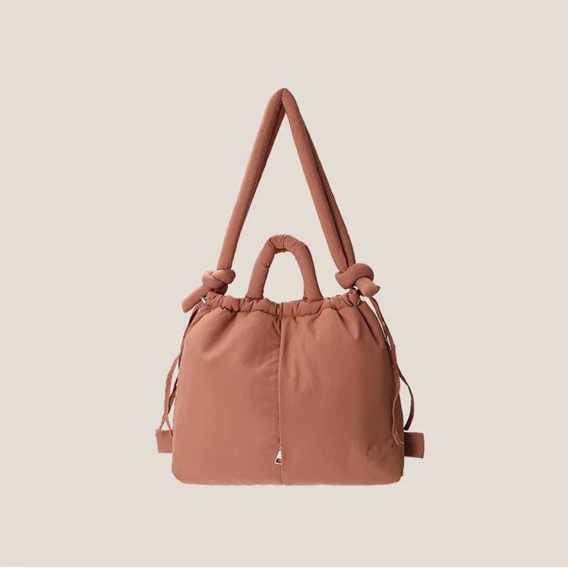 Casual nylon padded tote bag designer soft puffer women shoulder crossbody bags