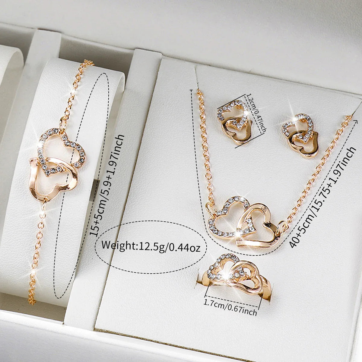 6PCS/Set Simple Scale Dial Women's Watch Fashion Gold Steel Band Quartz Watches Jewelry Set(Without Box)