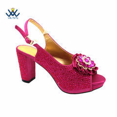 Matching Shoes and Bags: Women Crystal Style African Ladies Party Shoes