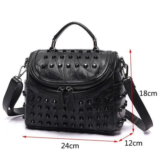 Women Genuine Leather Bag Sheepskin Messenger Bags Handbags