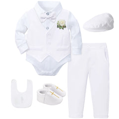 Baptism Outfit Boy Infant Baby Church Christening Suit Toddler White Blessing Set Newborn Easter Birthday Party Gift Clothes