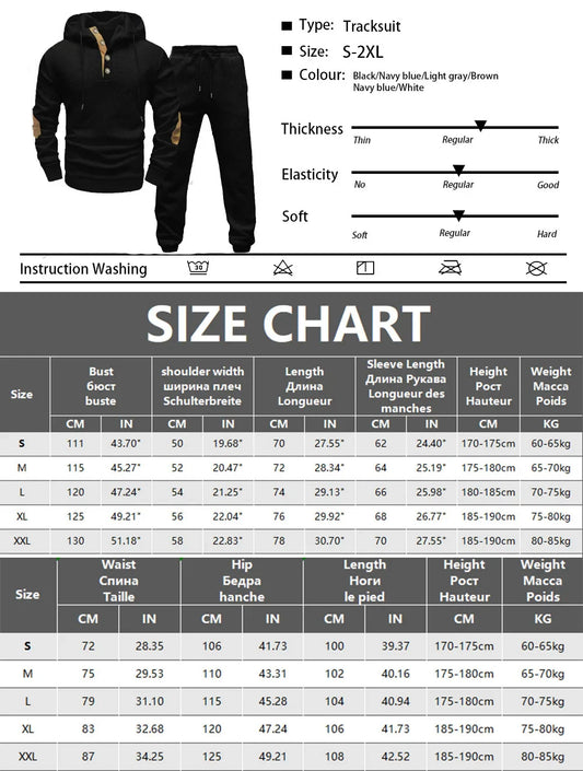 Men's Sportswear Solid Color Joggers Hoodie Sweatshirts and Long Pants 2 Piece Set Fashionable Casual Sports Set Men's Tracksuit