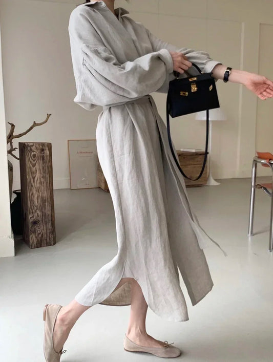 Evening Dresses: Women Dress Shirt Dress Long Evening Female Vintage Maxi