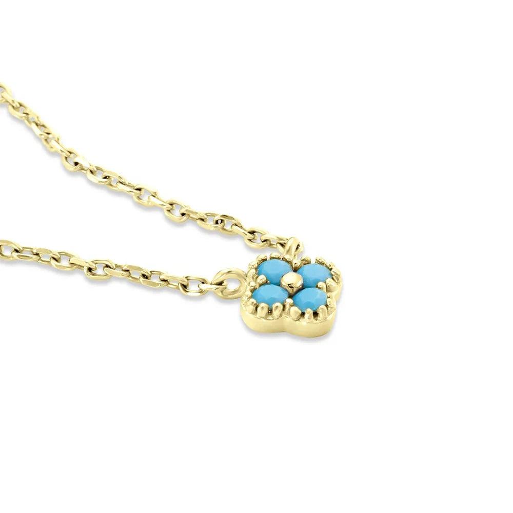 ROXI 100% 925 Sterling Silver Turquoise Crystal Petal Patter Pendant Necklaces For Women Delicate Wedding Jewelry Collar Mujer