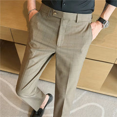 Striped Suit Pant Men'sNew Slim Fit Casual Business Pants Formal