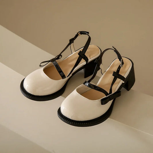 Fashion Casual Mary Jane Shoes Ladies Designer Leather Sandals