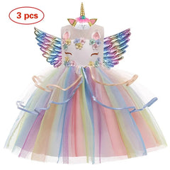 Baby Girl Unicorn Dress Cosplay Costume Birthday Party