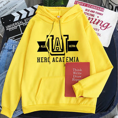 Anime Hoodies Simple Men Plus Size Streetwear Casual Warm Kangaroo Pocket