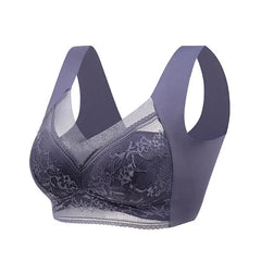 Women Large Bra Push Up Ice Silk Seamless upper Bralette Lace Wireless