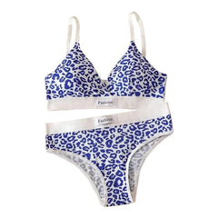Women's Leopard Print Traceless and Steel Rim Bra Adjustable