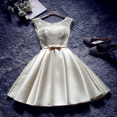 Homecoming Dresses: Prom Evening Dresses A-Line Short Satin Sleeveless Gown