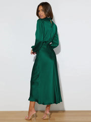 Formal attire Dresses: Long Sleeve Loose Fitting Dress Elegant Women's Evening Dress