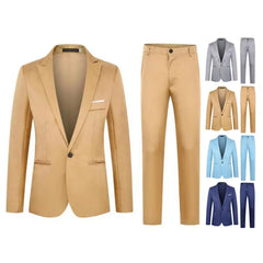 Tuxedo for Mens: Men Slim Fit Pants Set Men Pants Set Stylish Men's Business Suit Sets