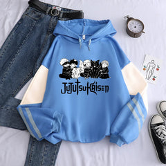 Anime Jujutsu Kaisen Hoodie Kawaii Gojo Satoru Graphic Hoodie Autumn Winter Plus Size