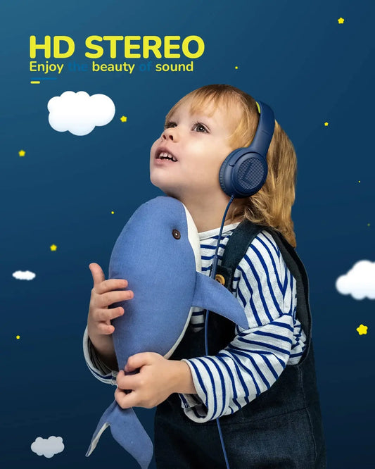 AWATRUE AT2 Headset,3.5mm Surround Stereo Gaming Headphones with Mic Soft Memory Earmuffs for PC,Laptop,Kids for School Toddler