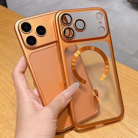 Luxury Matte Translucent Magnetic Case For iPhone 17 Pro Max 17Pro 17 Air For Magsafe Wireless Charging Camera Protector Cover