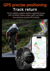 Outdoor Military Smart Watch Men Built-in GPS 1.46" AMOLED Compass Altimeter BT Call 3ATM Waterproof Clock LED Sports Smartwatch