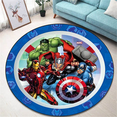 Marvel Round Carpet for Living Room Rugs Camping Picnic Mats Flannel Anti-Slip Rug