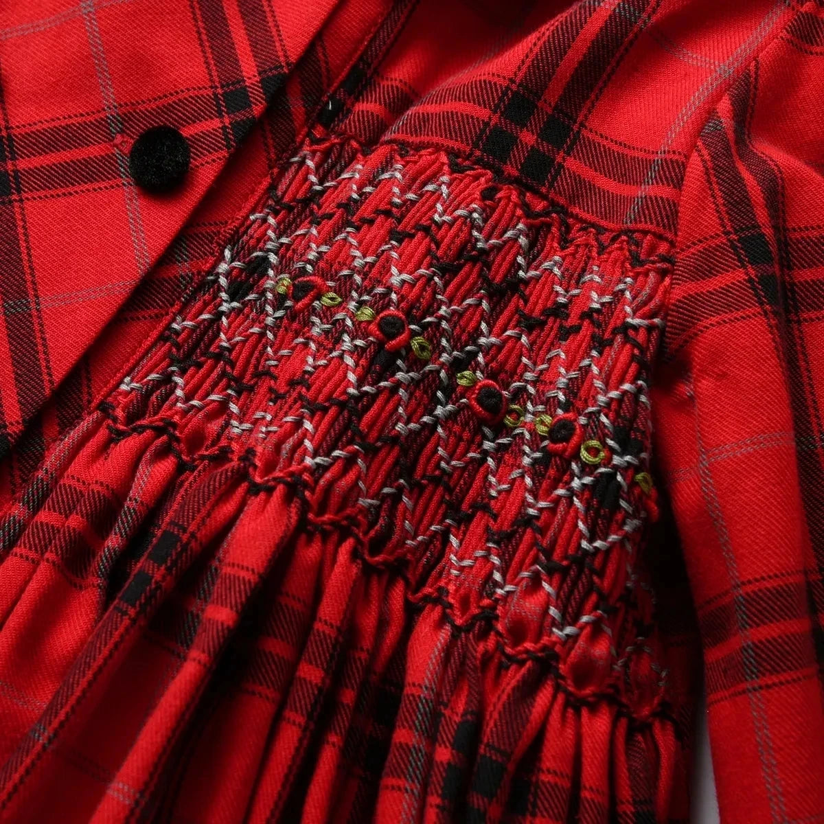 Kids Spanish Dress Girls Hand Made Smocking Red Dress Baby Smocked