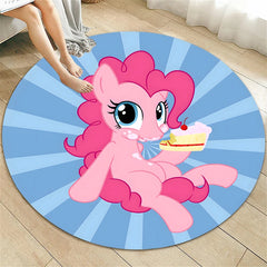 My Little Pony Printed Round Carpet for Living Room Rugs Camping Picnic Mats Flannel