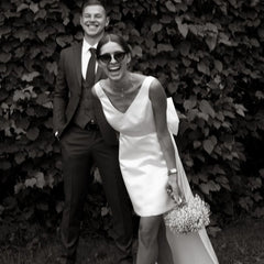 White Bridesmaid Dresses: Mini Satin V Neck Bridal Gown Large Bow Open Back