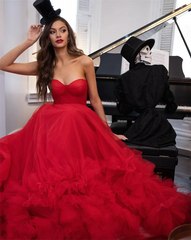 Homecoming Dresses: Princess Red Prom Dress Sweetheart Ball Gown