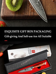 3.5'' Inch Paring Kitchen Knife Handmade Damascus Steel Rosewood Handle