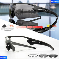 Cycling Glasses Red Photochromic Cycling Sunglasses Outdoor Bike Eyewear