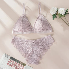 Beauty Back Women's Underwear Set Transparent Lace Push-up Lingerie Set