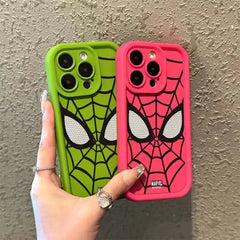 Man Black Super Cool Spider Web Phone Case For iPhone 15 14 13 12 11 Pro Max XR XS 78Plus MINI Y2K Soft Back Cover