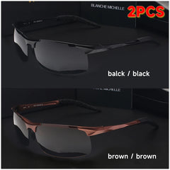 Sport Sunglasses Polarized Men UV400 Rectangle Gold Outdoor Driving Sun Glasses