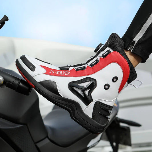Motorcycle boots four seasons high-top outdoor riding boots fashion protective motorcycle shoes plus size off-road cycling shoes