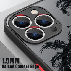 Magnetic Coconut Palm Pattern Case For iPhone 15 14 Pro Max 13 12 11 16 For Magsafe Wireless Charge Matte Hard Back Cover Fundas
