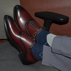 Italian Classic Mens Oxford Dress Shoes Genuine Leather Lace-up Plain