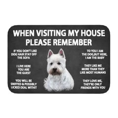 Please Remember Shih Tzu Dogs House Rules Entrance Doormat Decor Kitchen Welcome