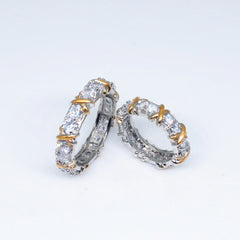 925 Sterling Silver Rings Gold Separation Inlaid Zircon Rings For Women Glamour Jewelry