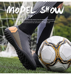 Men's Turf Soccer Shoes Kids Outdoor Long Spikes Training Ankle Football Boots