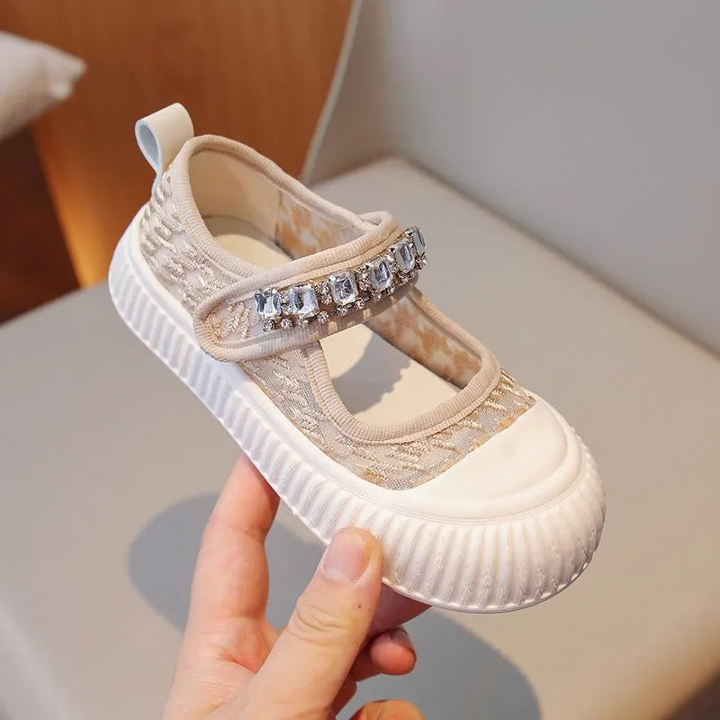 Baby Girl Princess Lace Rhinestone Shoes Toddler Child Teen Casual Breathable Shoes