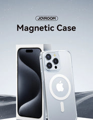 Magnetic Transparent Case For iPhone 15 14 13 Pro Max Case For Magsafe Wireless Charge Shockproof Cover Anti-fall