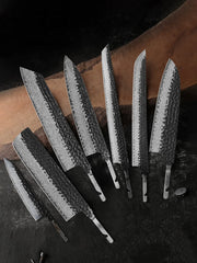 1-7 Pieces Japanese Chef Knives Blank Blade DIY Damascus Steel VG10