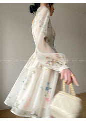 Formal attire Dresses: Women's Dress French Elegant Flower Chiffon Party Evening Dress