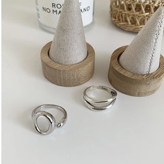925 Sterling Silver Rings Party Jewelry Vintage Charm Double Layer