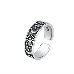 925 Sterling Silver Sun Moon Rings For Women Engagement Luxury Jewelry Vintage