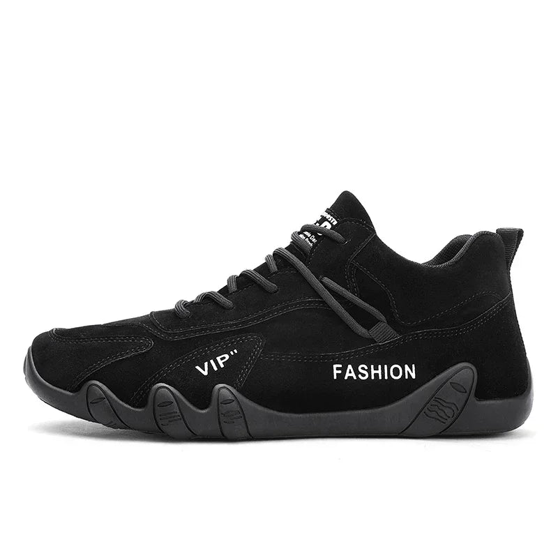 Waterproof Leather Ankle Boots for Men Waterproof Sneakers lace Up Leather Casual Sneakers for Men Casual Motorcycle Shoes