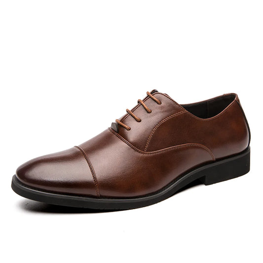 Luxury Business Oxford Leather Shoes Men Breathable Rubber Formal Dress Shoes