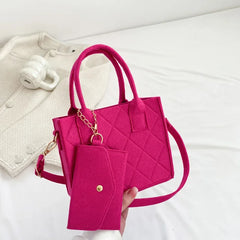 Zipper Messenger Bag Solid Color Felt Women Shoulder Bag Luxury Designer
