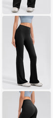 Sports Flared Leggings Womens Yoga Pants Gym Fitness Tights